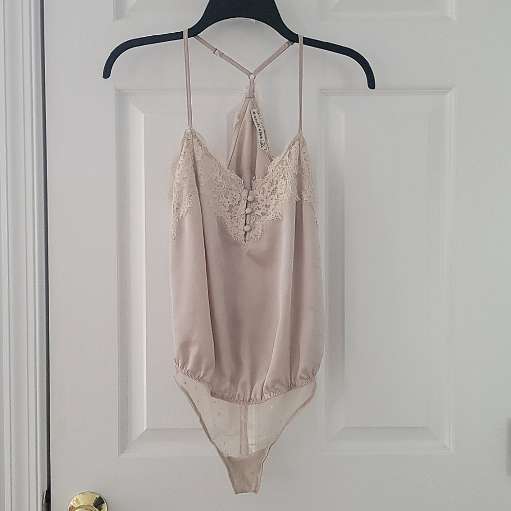 Cream Satin Bodysuit